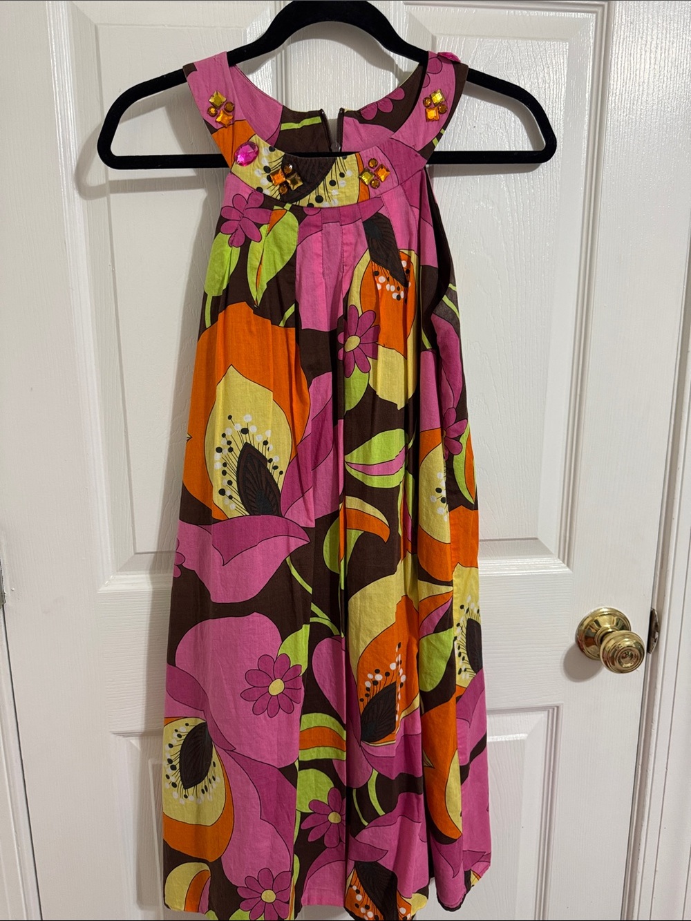 new directions Pink, Orange & Green Floral Halter Dress